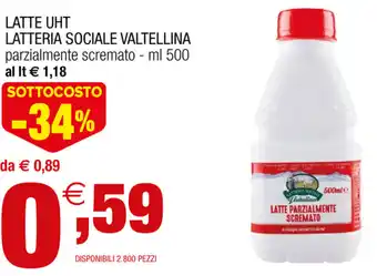 Gran mercato Valtellina Latte Uht Latteria Sociale 500ml offerta