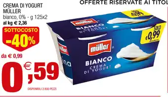 Müller Crema Di Yogurt 125gx2