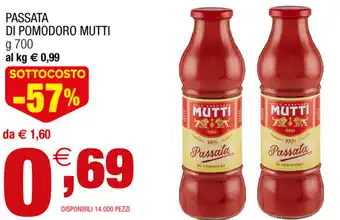 Gran mercato Mutti Passata Di Pomodoro 700g offerta