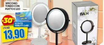 Risparmio Casa Specchio Tondo Con Piatto E Led offerta