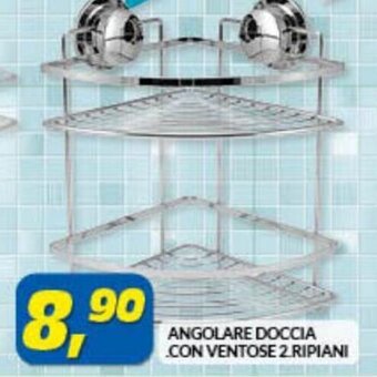 Risparmio Casa Angolare Doccia .Con Ventose 2 Ripiani offerta