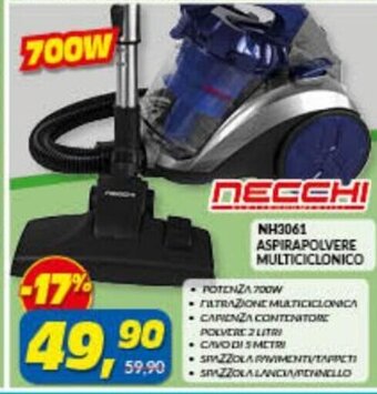 Necchi NH3061 Aspirapolvere Multiciclonico 700W