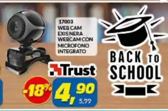 Risparmio Casa Trust 17003 Web Cam Exis Nera Webcam Con Microfono Integrato offerta