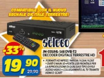Risparmio Casa Sèleco JN-03SJHL - 168 DVB-T2 Decoder Digitale Terrestre HD offerta