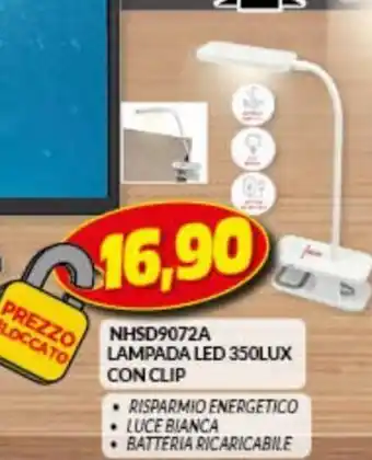 Risparmio Casa NHSD9072A Lampada Led 350 Lux Con Clip offerta