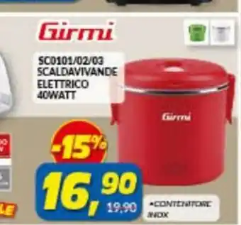 Risparmio Casa Girmi SC0101/02/03 Scaldavivande Elettrico 40 Watt offerta
