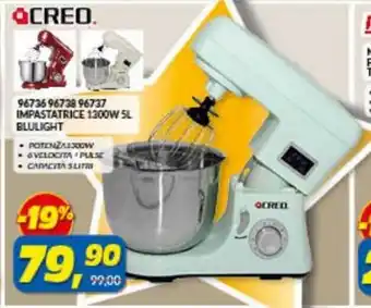 Risparmio Casa Creo 96736 96738 96737 Impastatrice 1300W 5 L Blulight offerta