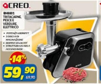 Risparmio Casa Creo BH8801 Tritacarne Pesce E Verdure, Elettrico offerta