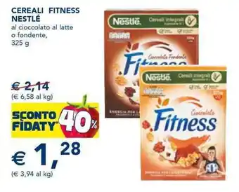 Esselunga Nestlé Cereali Fitness al cioccolato al latte o fondente 325 g offerta