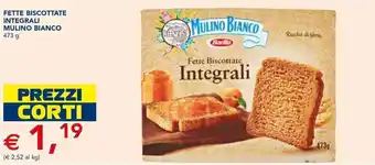 Esselunga Barilla Mulino Bianco Fette Biscottate Integrali 473 g offerta