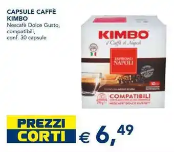 Esselunga Kimbo Capsule Caffè Nescafè Dolce Gusto, compatibili conf. 30 capsule offerta