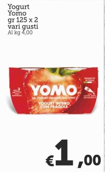 MAX Supermercati Yomo Yogurt 125 gr x 2 vari gusti offerta