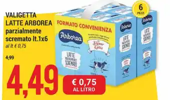 Hardis Arborea Valigetta Latte parzialmente scremato 1 lt x 6 offerta