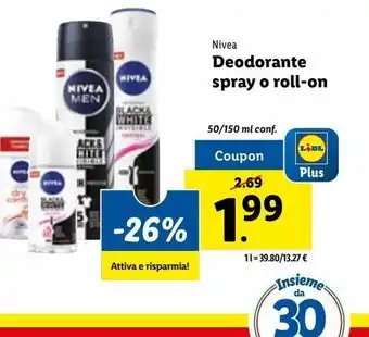 Lidl Deodorante spray o roll on offerta