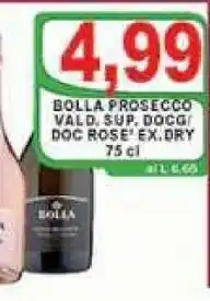 Gros Prosecco Bolla Vald.Sup.DOCG/Doc Rose Ex Dry 75cl offerta