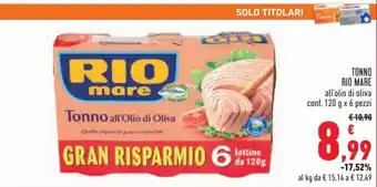 Conad Superstore Rio mare Tonno 120 g x 6 pezzi offerta