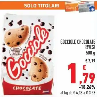 Conad Superstore Pavesi Gocciole chocolate 500 g offerta