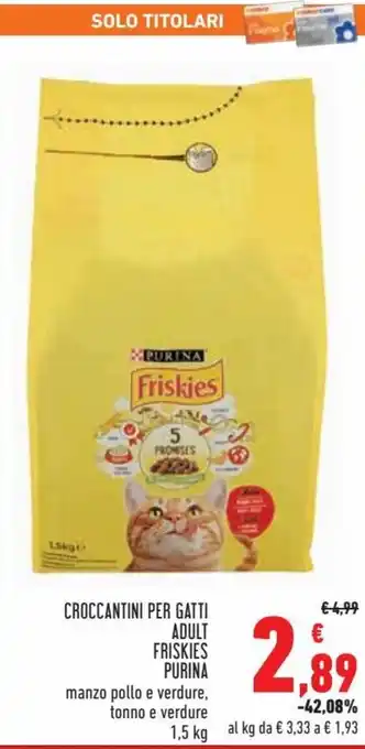 Conad Superstore Purina Friskies Adult Croccantini per gatti 1,5 kg offerta
