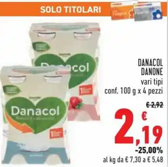 Conad Superstore Danone Danacol 100 g x 4 pezzi offerta