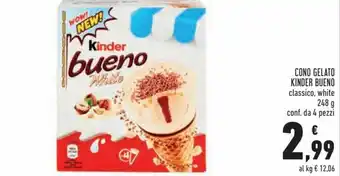 Conad Superstore Kinder Bueno Cono Gelato 248 g offerta