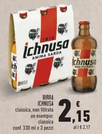 Conad Superstore Ichnusa Birra 330 ml x 3 pezzi offerta