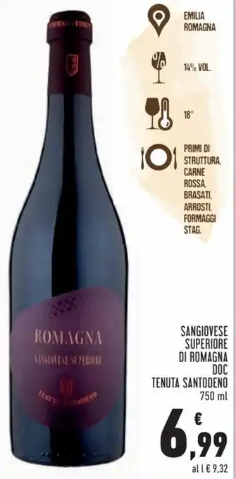 Conad Superstore Tenuta Santodeno Sangiovese Superiore di Romagna 750 ml offerta