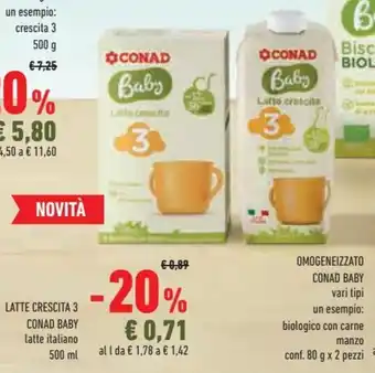 Conad Superstore Conad Baby Latte Crescita 3 500 ml offerta