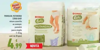 Conad Superstore Conad baby Pannolini, Mutandina 7-18 kg 28 pezzi offerta