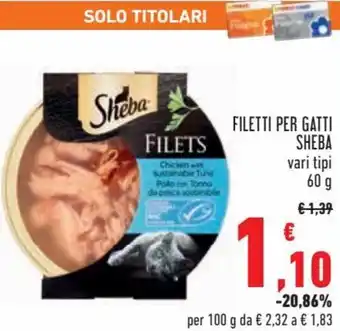 Conad Superstore Sheba Filetti per gatti 60 g offerta