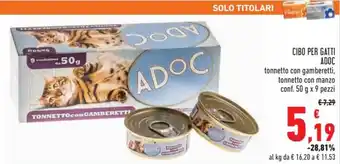Conad Superstore Adoc Cibo per gatti 50 g x 9 pezzi offerta
