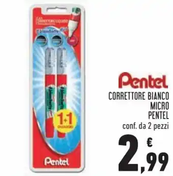 Pentel Correttore bianco micro 2 pezzi