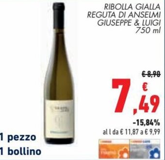 Conad Superstore Ribolla Gialla Reguta di Anselmi Giuseppe & Luigi 750 ml offerta