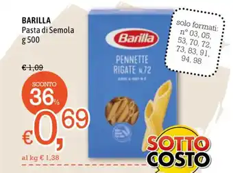 Famila Market Barilla Pasta di Semola g 500 offerta