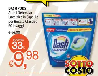 Famila Market Dash Pods Allin1 Detersivo Lavatrice In Capsule Per Bucato Classico 50 Lavaggi offerta