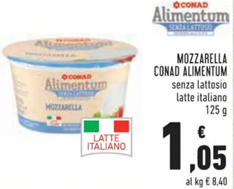 Conad Conad Alimentum Mozzarella 125 g offerta