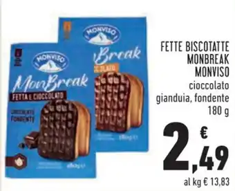 Conad Monviso Fette Biscottate Mon Break 180 g offerta