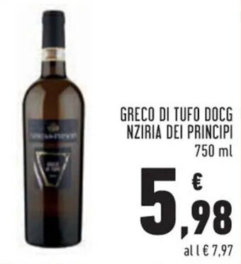 Conad Greco di Tufo Docg Nziria dei Principi 750 ml offerta