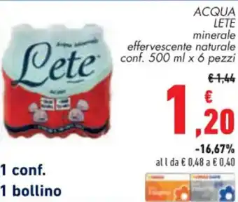 Conad Lete Acqua 500 ml x 6 pezzi offerta