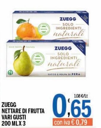 Zuegg Nettare di Frutta vari gusti 200 ml x 3