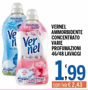 Vernel Ammorbidente concentrato varie profumazioni 46/48 lavaggi