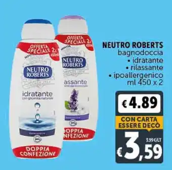Deco Supermercati Neutro Roberts Bagnodoccia 450 ml x 2 offerta