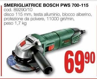 Mondo Brico Smerigliatrice bosch pws 700-115 offerta