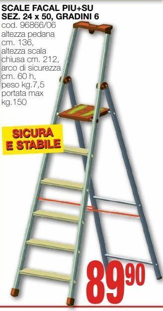 Mondo Brico Scale facal piu+su sez. 24 x 50, gradini 6 offerta
