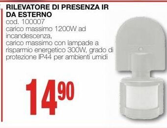 Rilevatore di presenza ir da esterno