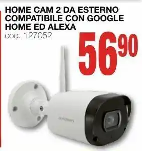 Mondo Brico Home cam 2 da esterno compatibile con google home ed alexa offerta