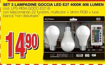 Mondo Brico Set 3 lampadine goccia led e27 4000k 806 lumen offerta