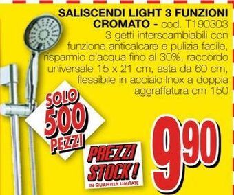 Mondo Brico Saliscendi light 3 funzioni cromato offerta