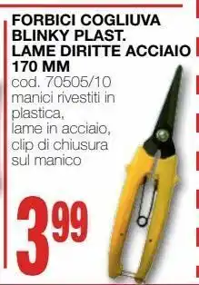 Forbici cogliuva blinky plast. lame diritte acciaio 170 mm