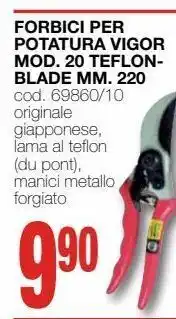 Mondo Brico Forbici per potatura vigor mod. 20 teflon-blade mm. 220 offerta