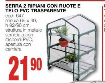 Mondo Brico Serra 2 ripiani con ruote e telo pvc trasparente offerta
